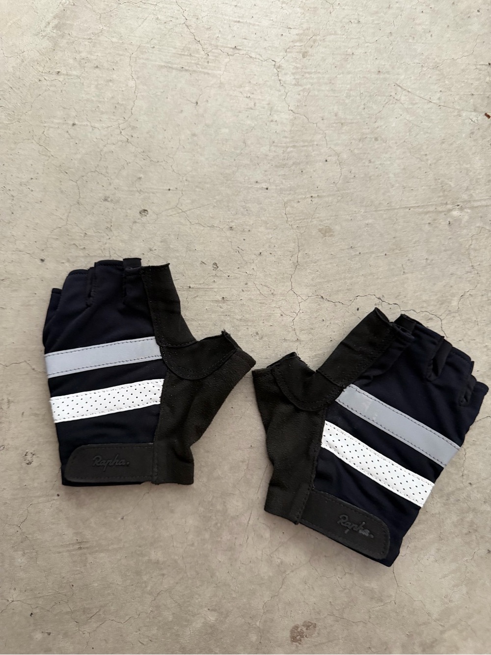 Rapha Brevet Fingerless Cycling Gloves with Reflective Stripes Size M
